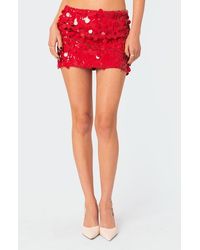 Edikted - Sabina Low Rise Sequin Miniskirt - Lyst