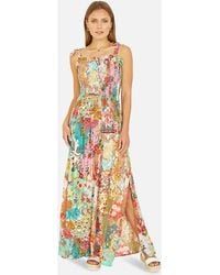 Yumi' - Patchwork Split Hem Maxi Dress - Lyst