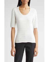 Lafayette 148 New York - Mixed Stitch Short Sleeve Sweater - Lyst