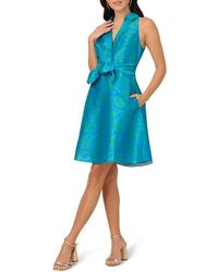 Adrianna Papell - Floral Sleeveless Jacquard Fit & Flare Dress - Lyst