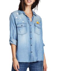 Billy T - Hello Sunshine Embroidered Button-Up Shirt - Lyst