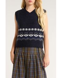 Damson Madder - Rhona Wool Sweater Vest - Lyst