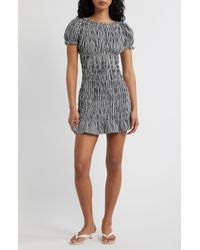 Lulus - Darby Cap Sleeve Gingham Minidress - Lyst