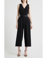 Anne Klein - Side Button Cool Crepe Culotte Jumpsuit - Lyst