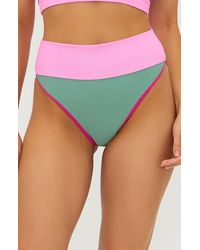 Beach Riot - Emmy Colorblock High Waist Bikini Bottoms - Lyst