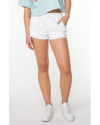 Roxy - Scenic Route Frayed Cotton Shorts - Lyst