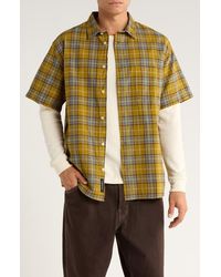 Vans - Lawson Plaid Short Sleeve Cotton & Linen Button-Up Shirt - Lyst