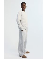 H&M - Wide-Leg Brushed-Inside Joggers - Lyst