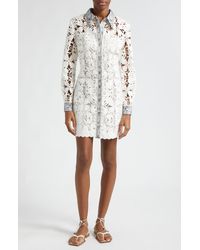 Camilla - Long Sleeve Lace Shirtdress At Nordstrom - Lyst