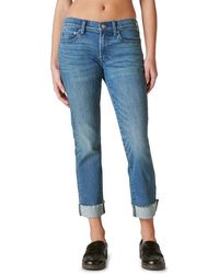 Lucky Brand - Sweet Straight Raw Hem Mid Rise Crop Straight Leg Jeans - Lyst