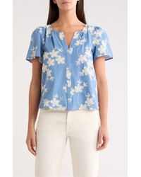 Sugarlips - Keren Embroidered Split Neck Top - Lyst