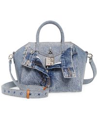 Givenchy - Mini Antigona Lock Jeans Handbag - Lyst