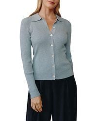 Bella Dahl - Collared Button-Up Rib Sweater - Lyst