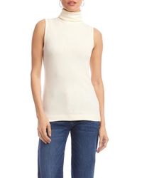Karen Kane - Turtleneck Rib Sleeveless Top - Lyst