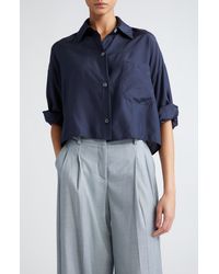 Twp - Next Ex Crop Silk Button-up Shirt - Lyst