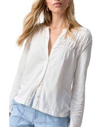 Sanctuary - You're The One Smocked Button-up Top - Lyst