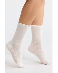 Casa Clara - Lilas Pointelle Stitch Crew Socks - Lyst