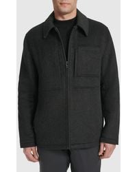 Cole Haan - Felt Zip Front Shirt Jacket - Lyst