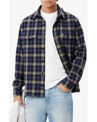 Lacoste - Oversize Plaid Flannel Button-Up Overshirt - Lyst