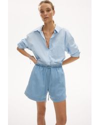 H&M - Denim Drawstring Shorts - Lyst