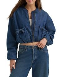 Lee Jeans - Oversize Bubble Hem Denim Bomber Jacket - Lyst