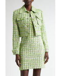 St. John - Plaid Eyelash Tweed Crop Jacket - Lyst