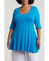 24seven Comfort Apparel - Swing Asymmetric Hem Tunic Top - Lyst