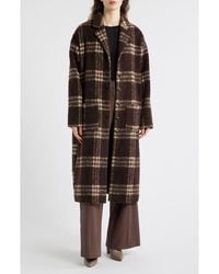 d.RA - Ginny Check Wool Blend Longline Coat - Lyst