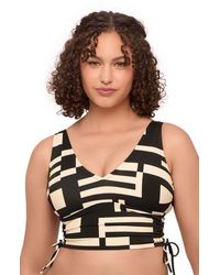 S3 Apparel - Supportive And Sculpting Cinched Adjustable Midkini Swimsuit Top - Lyst