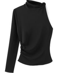 Mango - One-Shoulder Turtleneck Top - Lyst