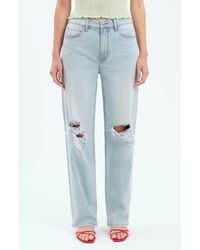 DAZE - 1999 Ripped High Waist Straight Leg Jeans - Lyst