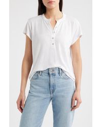 Bella Dahl - Placket Cap Sleeve Top - Lyst