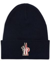 Moncler - Logo Patch Virgin Wool Beanie - Lyst