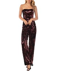 Dress the Population - Andy Sequin Strapless Jumpsuit - Lyst