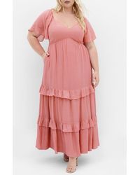 City Chic - Marci Ruffle Tiered Maxi Dress - Lyst