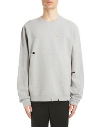 Givenchy - Classic Fit Destroyed Crewneck Sweatshirt - Lyst