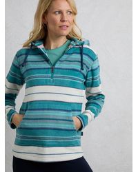Weird Fish - Lana 1/4 Zip Stripe Microfleece Hoodie - Lyst