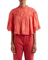 Isabel Marant - Elodia Embroidered Cotton Top - Lyst