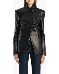 KHAITE - Rolo Double Breasted Lambskin Leather Jacket - Lyst