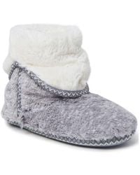 Dearfoams - Beth Faux Fur Fold Down Fuzzy Bootie Slipper - Lyst