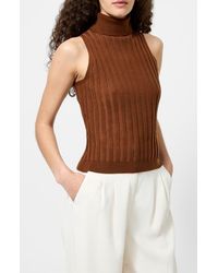 French Connection - Rib Turtleneck Sleeveless Sweater - Lyst