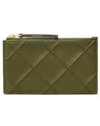 Tory Burch - Fleming Quilted Zip Leather Card Case - Lyst