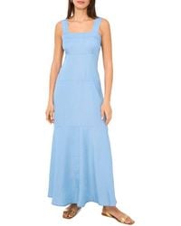 Vince Camuto - Sleeveless Tiered Chambray Maxi Dress - Lyst