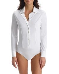 Commando - Classic Long Sleeve Button-Down Thong Bodysuit - Lyst