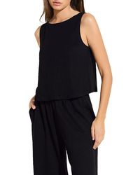 Eberjey - Boat Neck Organic Linen Sleeveless Lounge Top - Lyst