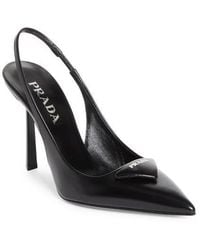 Prada - Puffy Logo Slingback Pump - Lyst