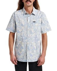 Quiksilver - Terra Classic Abstract Print Short Sleeve Stretch Cotton Button-Up Shirt - Lyst