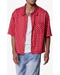 MNML - Stripe Crispy Poplin Short Sleeve Button-Up Shirt - Lyst
