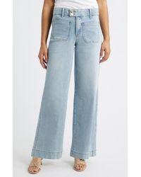 Wit & Wisdom - High Waist Patch Pocket Wide Leg Jeans - Lyst