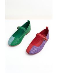 Charlotte Stone - Raleigh Mismatch Woven Mary Jane Flat - Lyst